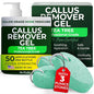 14 Oz Callus Remover Gel+ 3 Free Pumice Stones| Callus Remover For Feet | Tea Tree Professional Grade Foot Exfoliant for Cracked Heels & Dry Feet | Instant Results & Soothing Hydration