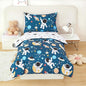 URBONUR 4-Piece Toddler Bedding Set for Boys Space Themed Rocket Astronaut Toddler Comforter Set with Sheets Soft Lightweight Perfect for Kids 2-6 Year Old Toddler Bed in a Bag