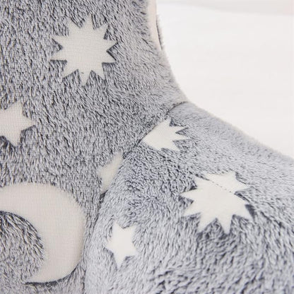 Meeting Story Glow in The Dark Star Moon Luminous Reading Pillows Sparkling with Arms Back Pillow for Bed, Bed Rest Pillow for Adults Teens, Kids, (Grey)