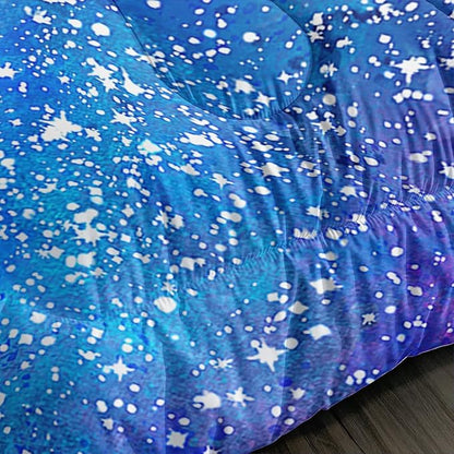 Black Cat Bedding Cartoon Cat Comforter Set Twin,Butterflies Moon Printed Kids Bedding Set for Kids Boys Girls Adults Teens,Kids Comforter Set All Season,1 Quilt 2 Pillow Cases,Blue