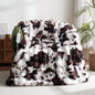 Cow Print Heating Throw Blankets Luxurious Western Soft Bubble Faux Rabbit Fur 8 Heat Settings Overheat Protection Quick Heating Electric Heated Blanket 50"x60"(Brown)