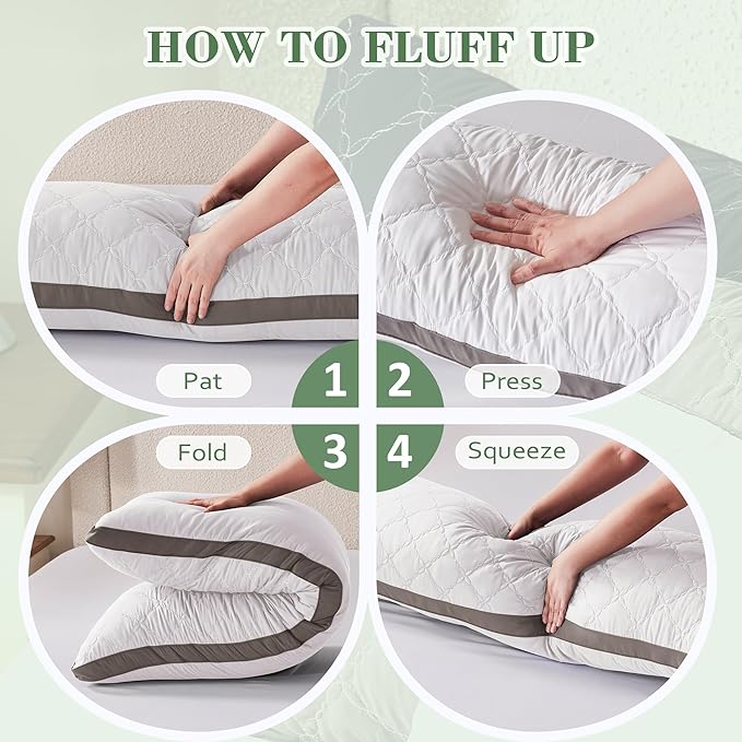 Decroom Memory Foam Body Pillow for Adults, Ultra-Soft Full Body Pillow with Diamond Quilted Cover, Support for Side Sleepers - Machine Washable, 20x54 Inch, White