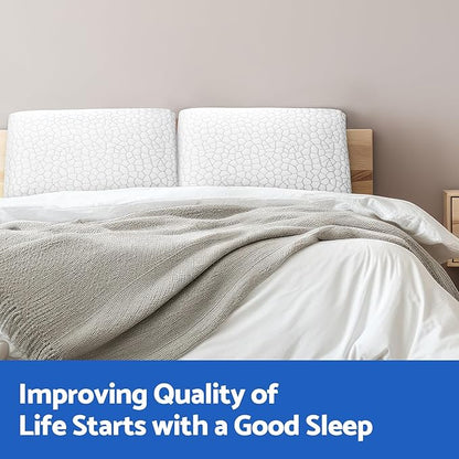 Memory Foam Pillows for Sleeping, Bed Pillow with Removable and Machine Washable Cover, Bed Pillow for Side, Back and Stomach Sleepers, Standard Size (2 Pack)