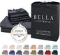 Bella Coterie 6 Piece Luxury Bamboo Viscose California King Size Sheet Set | 100% Organically Grown | Cooling for Hot Sleepers | 18" Deep Pocket | Soft & Hypoallergenic | 4 Pillowcases [Black]