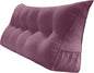 Triangular Reading Bed Rest Pillow Large Bolster Cushion Headboard Backrest Wedge Pillow with Removable Cover and Two Large Side Pockets (Purple, Queen: 59 x 8 x 20 inches)