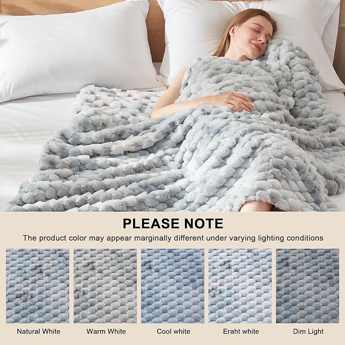 Heated Throw Blanket - Fast Heating 3D Jacquard Electric Heated Blanket, Cozy Heating Blanket with 6 Heating Settings & 4 Hours Auto-Off, Machine Washable, 50"x60", Tie-Dye Blue