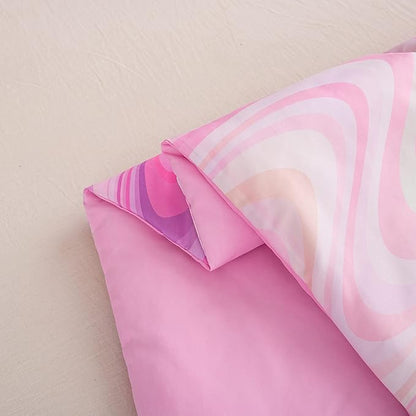 Bodhi Bed in A Bag for Kids, Twin Size Pink Comforter Set for Girls, 5 PCS. (1 Comforter, 1 Flat Sheet, 1 Fitted Sheet, 2 Pillowcases)