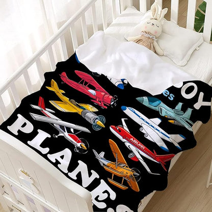 Khumbhira Airplane Blanket for Boys Kids Child Toddler Just A Boy Who Loves Planes Blanket Warm Plush Fleece Planes Throw for Bed Sofa Office Decor Airplane Gifts Ideas 30"x40"-XS
