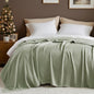 Twin Size Blanket, 70% Rayon (Derived from Bamboo) and 30% Cotton, Lightweight Jacquard Weave, Breathable and Soft Summer Blanket for Bed or Couch, 66” x 90”, Sage Green