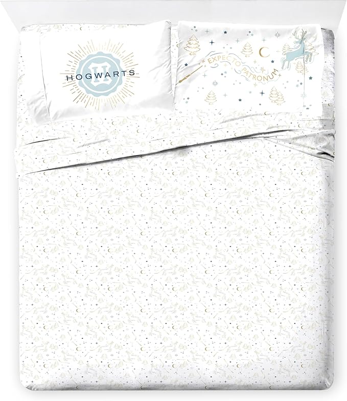 Jay Franco Kids Comforter Set Includes Sheets and Pillow Covers - Soft and Cozy Bed Set for Stylish Room Decor, Multi - Harry Potter, 7 Piece Queen Size Bedding