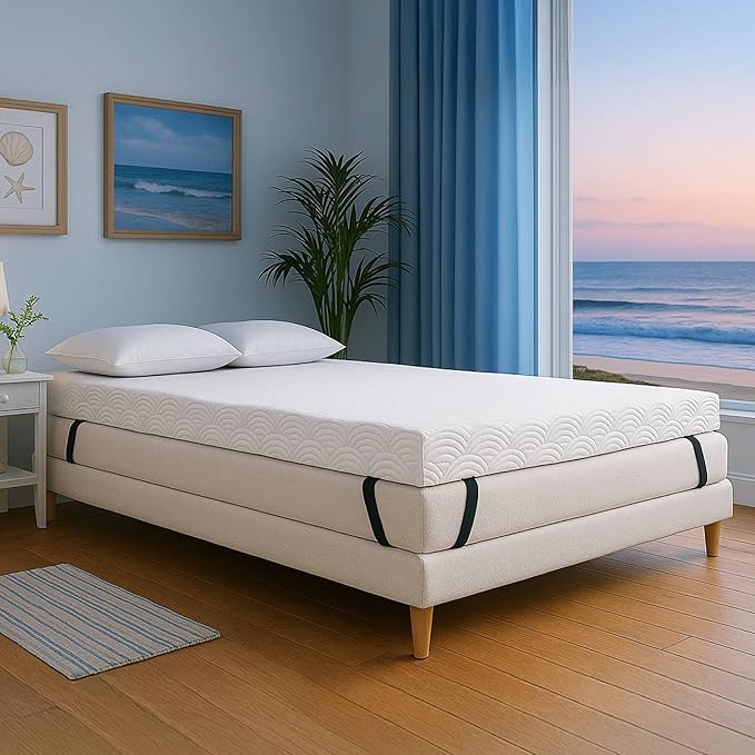 ViscoSoft 4 Inch Active Cooling Memory Foam Mattress Topper King - Select Copper-Infused Mattress Pad