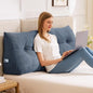Headboard Pillow Twin, Triangle Pillows for Headboard, Head Board Backrest Wedge Pillow for Reading Sitting Working, Daybed Pillows with Removable Cover for Bed Dorm Sofa, Navy Blue