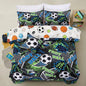 A Nice Night Boys Football Field Comforter Set 6-Piece Bed-in-a-Bag, Twin Size Football Entering The Door Printed Bedding Collections for Kids, Durable & Easy Care, Sports Theme Design for Boys