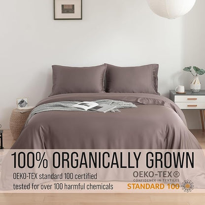 Bella Coterie | Luxury Bamboo Standard Size Pillowcase Set | 100% Organically Grown Bamboo Viscose | Ultra Soft | Cooling | 2 Pcs [Mocha]