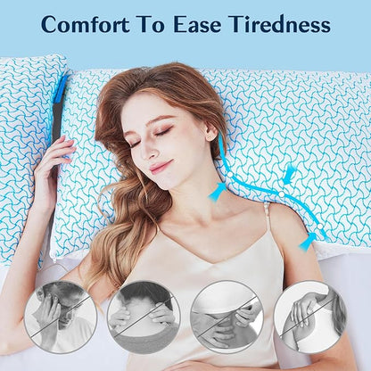 SUPA MODERN Shredded Memory Foam Pillows Queen Size Set of 1, Cooling Bed Pillow for Sleeping for Hot Sleepers, Adjustable Pilllows for Side Back and Stomach Sleepers, Neck & Shoulder Comfort Support