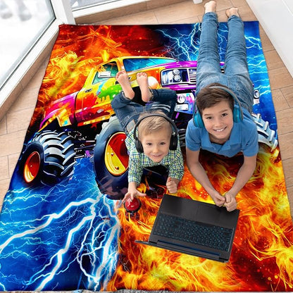 Trucks Blanket Car Throw Blankets Gift for Kids Teens Truck Lovers, 30x40 Inches Soft Cozy Lightweight Throw for Sofa Chair Bed Office Home Decor
