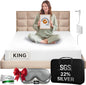 Luxury Grounding Sheets King 22% Silver Fiber, 74% Cotton, 4% Silk, SGS Quality Certified Grounded Well Bed Sheet - Conductive Earth Fitted Sheet for Better Sleep, White