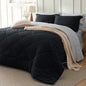 Bedsure California King Comforter Set - 7 Pieces Reversible Black Bedding, California King Size Bed Set for All Seasons, Bed in a Bag with Down Alternative Comforter, Sheets, Pillowcases & Shams