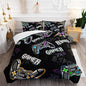 Gamer Console Theme Comforter 3Pcs Queen Games Contoller Esports Bedding Set for Kids Teens Boys Girls Adults 3D Video Game Gamepad Quilt Room Decor with 1 Comforter and 2 Pillowcases
