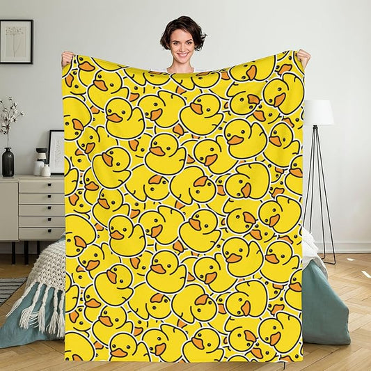 Cartoon Funny Duck Blanket Flannel Fleece Throw Blanket Durable Couch Blankets Home Decor for Bed and Sofa Super Soft Warm Blankets for All Season 60x50 inch