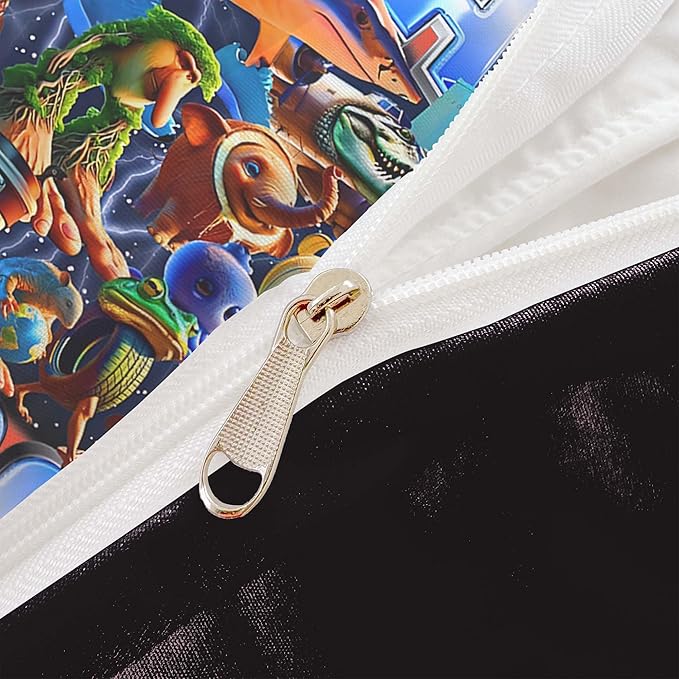 Italian Brainrot Bedding Duvet Cover Set,Funny Fusion AnimalsTwin Full Queen King Comforter Cover Bedding Set for Kids Boys Bed Decor Gifts ﻿ (Color 2,Twin (68" x 90"))