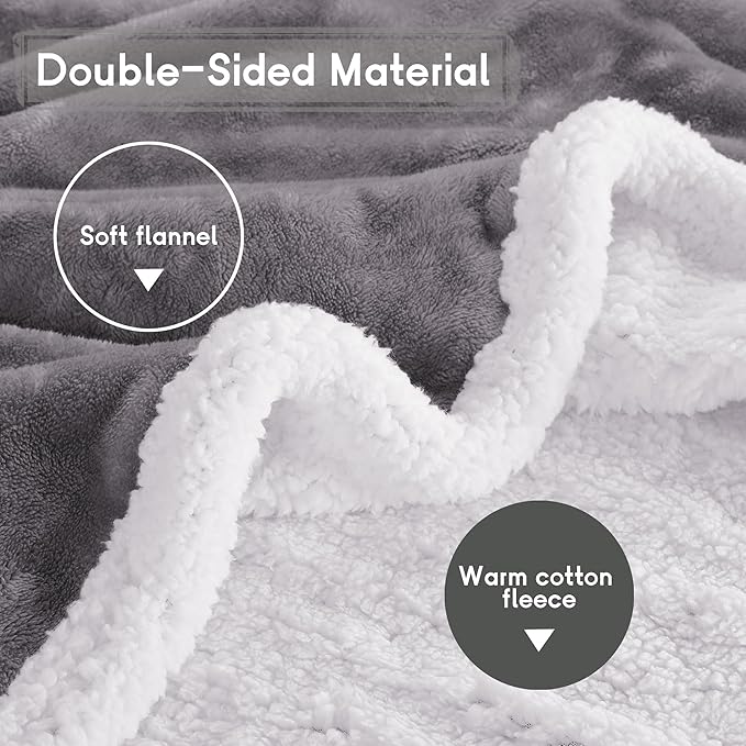 Heated Blanket Electric Blanket Full Size 72''x84'', Soft Flannel Heating Blanket with 1-10 Hour Auto Off - 6 Heat Settings - Machine Washable - Light Grey