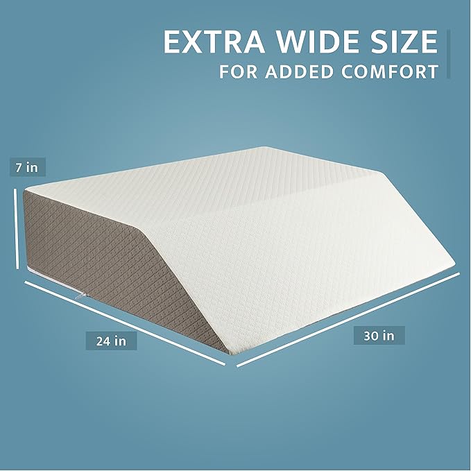 Kölbs Extra Wide Leg Elevation Pillow, Chic Jacquard Cover, XL and Wide for More Comfort Bed Wedge Pillow for Legs, Leg, Knee, Ankle Elevation Post Surgery