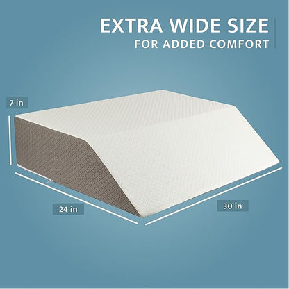 Kölbs Extra Wide Leg Elevation Pillow, Chic Jacquard Cover, XL and Wide for More Comfort Bed Wedge Pillow for Legs, Leg, Knee, Ankle Elevation Post Surgery