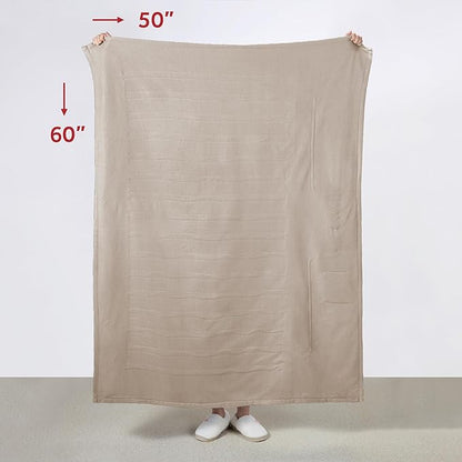 Sunbeam Electric Throw Royal Luxe Microplush Heated Blanket, 4 Heat Settings, 4-Hour Auto Shut-Off, Fast Heating, Warm and Cozy, Peyote Color, 50" x 60"