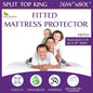 Split Top King Waterproof Mattress Protector (76" W x 80" L) - for Adjustable Bed with Flex Head Split - Hypoallergenic Premium Quality Cover Protects Against Dust, Allergens