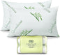 OMEO 2 Pack Queen Size Rayon Derived from Bamboo Pillow for Sleeping Shredded Memory Foam Bed Pillows for Side, Back and Stomach Sleepers, Soft, Cooling, Adjustable and Washable Cover 20" x 30"