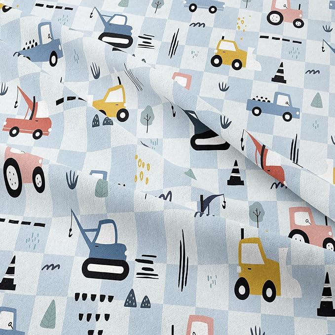 Peopleareok Excavator Comforter Set Full (79x90 Inch), 3 Pieces Construction Machinery Truck Tractor Bedding Sets for Kids Boys, Super Soft Microfiber Comforter with 1 Pillowcase