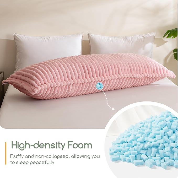 HIGOGOGO Memory Foam Body Pillow, Thickened Large Long Bed Pillow for Adults, Full Body Pillow with Removable Pillow Cover(20x54 Inch)