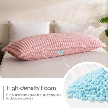 HIGOGOGO Memory Foam Body Pillow, Thickened Large Long Bed Pillow for Adults, Full Body Pillow with Removable Pillow Cover(20x54 Inch)