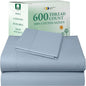 California Design Den Luxury Twin XL Sheet Set - 100% Cotton, 600 Thread Count Deep Pocket XL Twin Sheets, Soft Hotel-Quality Bedding with Sateen Weave - Blue