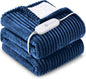 HYLEORY Heated Blanket Electric Throw, Soft Flannel Sherpa Heater 5 Heat Settings and 3 Hours Auto Shut-Off Heating Blanket ETL Certification Over-Heat Protection Machine Washable,Navy Blue