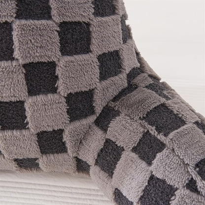 Aimuan Reading Pillow Checkered Bed Rest Wedge Backrest Checkerboard Pillow with Arms Back Support for Sitting Up in Bed Cushion Incline Rest Sleeping Snoring Pillow (Dark Grey,Large)