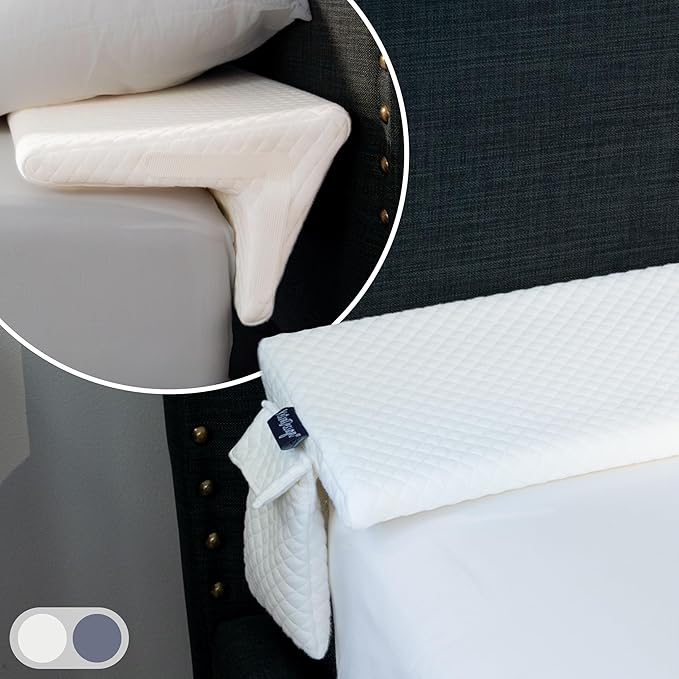 Bed Wedge Pillow for Headboard Gap Up to 7", Triangle Gap Filler for Bed, Mattress Wedge Gap Filler, Headboard Space Filler, Corner Pillow, White King 76"