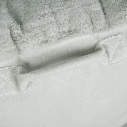 Home Soft Things Fox Faux Fur Bedrest Reading Pillow with Handle and Side Pocket, Backrest Armrest Pillow Back Support for Sitting up in Bed, 20" x 18" x 17", Moonstruck