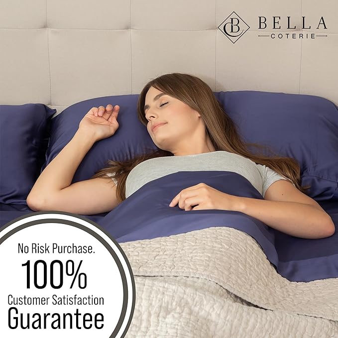 Bella Coterie | Luxury Bamboo Viscose Standard Size Pillowcase Set | 100% Organically Grown | Ultra Soft | Cooling | 2 Pcs [Twilight Blue]