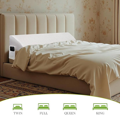 Bed Wedge Pillow Headboard Gap Filler, High-Density Foam Wedge Pillow for Bed, Comfortable & Supportive Angled Design, Fills 0-6" Gap Between Mattress and Headboard, White