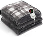 Heated Electric Blanket Twin Size - 62"x84" Flannel Heating Blanket with 10 Heating Levels & 5 Time Settings Over-Heat Protection, Winter Warmer for Adults with ETL Certification（Grey）
