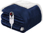 Electric Heated Blanket Full Size 72"x84", Soft Flannel with Overheat Protection, 6 Adjustable Heat Settings & 10-Hour Auto-Off Timer, Fast Heating for Winter Comfort, Navy Blue