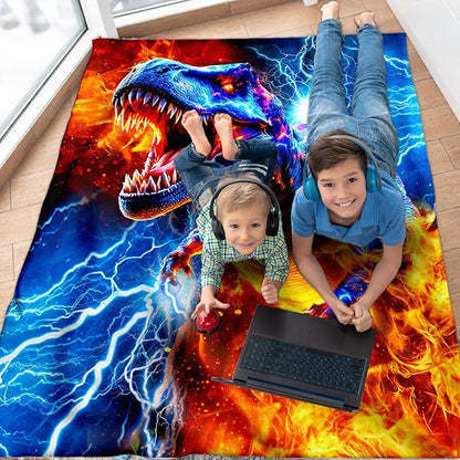 Dinosaur Blanket for Boys Throw Blankets Gift for Kids Teens Birthday, 60x80 Inches Lightweight Soft All Season Decor Throw for Sofa Chair Couch Bed Office