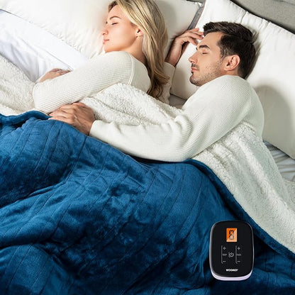 WOOMER Electric Blanket Full Size,Durable Flannel and Soft Sherpa,Dual Control,77”×84” Heated Throw Blanket, 10 Heat Levels&0.5-12h auto-Off,Energy Efficient,ETL Certified