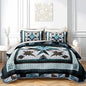 QOOMO Boho Quilt Set King Size,Bohemia Bedspread Coverlet Set,Blue Boho 3Pcs Bedding Set Printed Quilt with 2 Pillowcases,Soft and Lightweight,for All Seasons