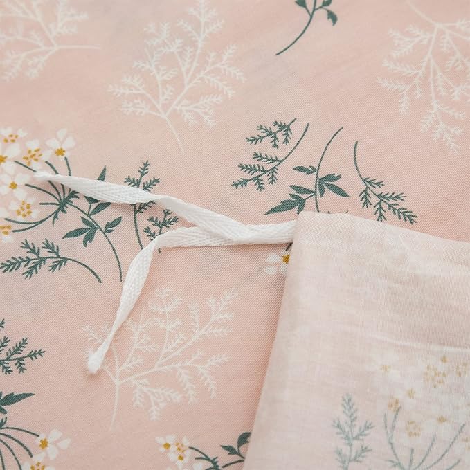 King Duvet Cover, 100% Brushed Microfiber 3-Piece King Bedding Set, Reversible Floral Chic Garden Style Pattern King Flower Duvet Cover with Zipper Closure