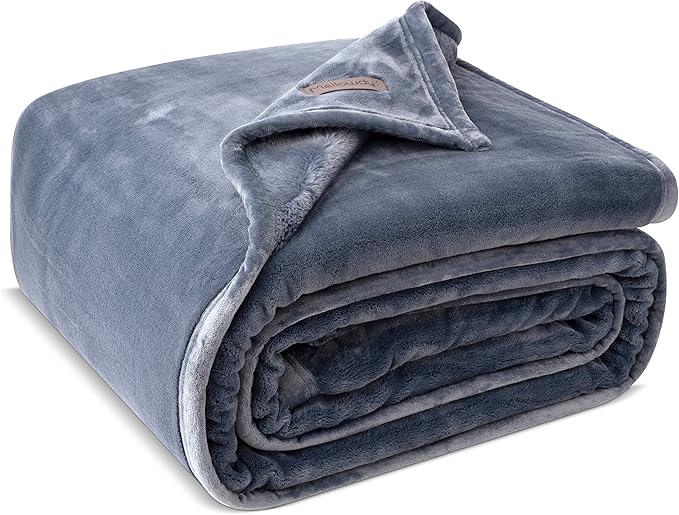 Mellowdy Extra Thick Hearty Plush Flannel Blanket (Dark Grey, 60x80) - 500GSM Twin Size Warm Blanket for Winter, Fall | Soft, Fluffy, Cuddly, Perfect for Bed, Oversized Throw for Couch, Sofa