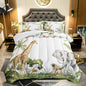 QOOMO Elephant Giraffe Monkeys Comforter Full Size,Wild Animals Kids Comforter Set,3Pcs Bedding Set Printed Comforter with 2 Pillowcases,Down Alternative,Soft and Lightweight,for All Seasons
