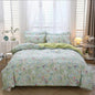URBONUR 100% Cotton Duvet Cover Set Twin Size 3 Piece Green Floral Butterfly Printed Bedding Set, Soft and Breathable Comforter Cover Sets, Twin Size